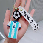 PVC Soccer Jersey Keychain Football Player Number Charm 4