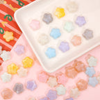 Pearl Flower Acrylic Beads 15mm Pastel Colors 20pcs 3