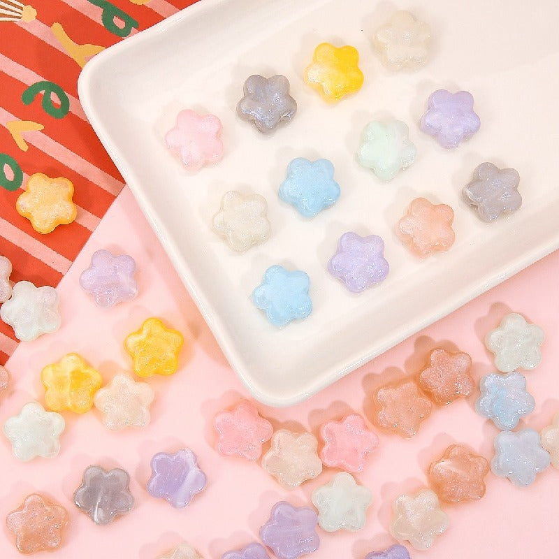 Pearl Flower Acrylic Beads 15mm Pastel Colors 20pcs 3