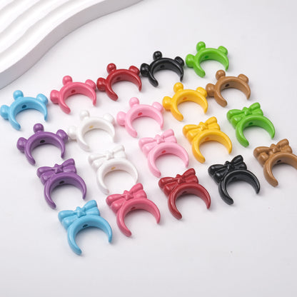 Glossy Painted Crescent Acrylic Beads 22-24mm Cartoon Hairband 50pcs 13