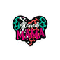 Silicone Focal Beads Heart Blessed Mama Leopard Print Colorful 20pcs