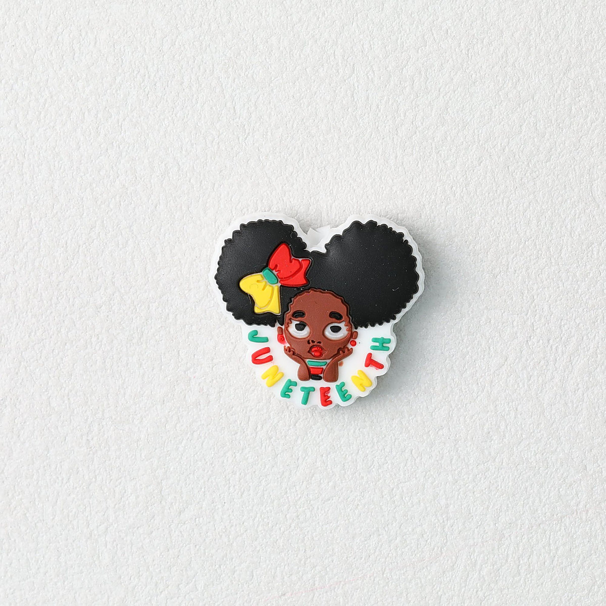 Juneteenth Silicone Focal Beads Black Hair Design 20 pcs