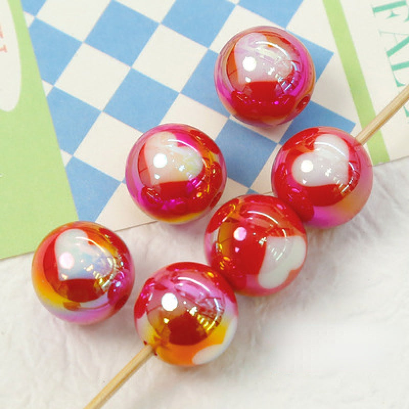 Cream Color Heart Acrylic Beads 16mm Glossy Finish 10pcs 5