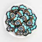 Blue Hat Daisy Dwarf Silicone Focal Beads 20Pcs  2