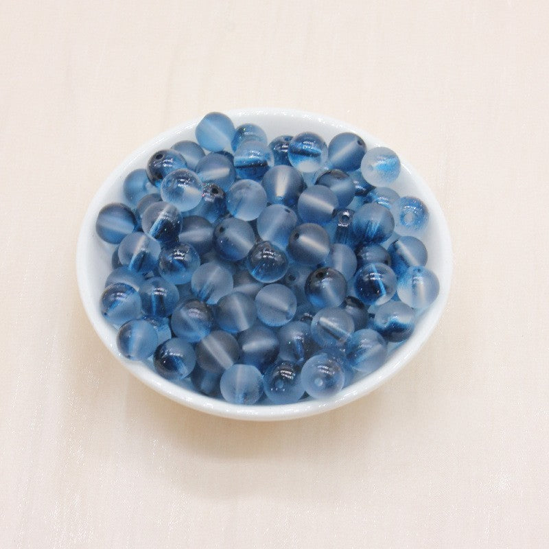 Frosted Glass Beads 8mm Soft Translucent Pastel Colors 50pcs 18