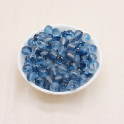 Frosted Glass Beads 8mm Soft Translucent Pastel Colors 50pcs 18