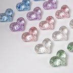 Transparent Glitter Powder Filled Heart Acrylic Beads 22mm 100pcs 2