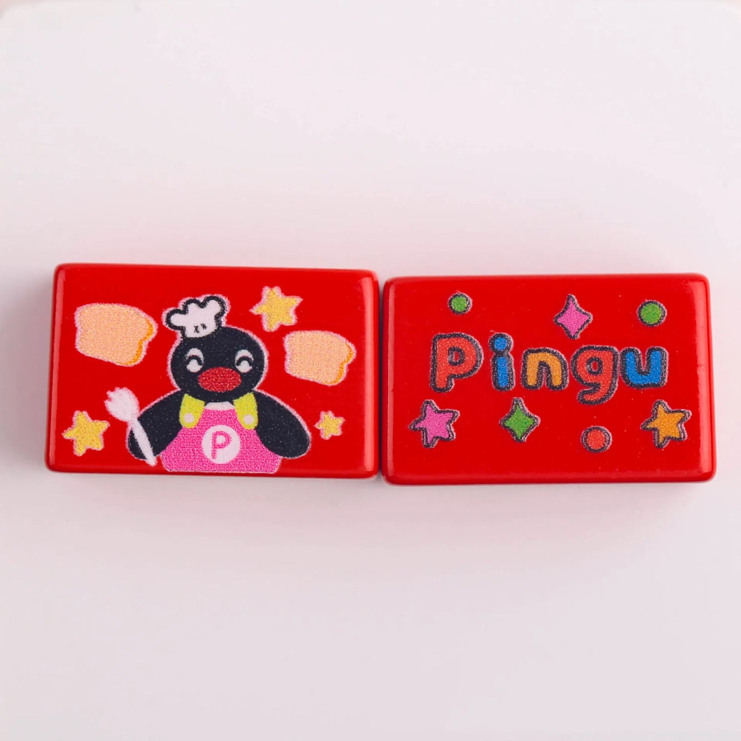 Cartoon Cook Pingu Acrylic Square Beads 20mm Printed 10pcs 7