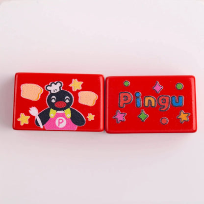 Cartoon Cook Pingu Acrylic Square Beads 20mm Printed 10pcs 7