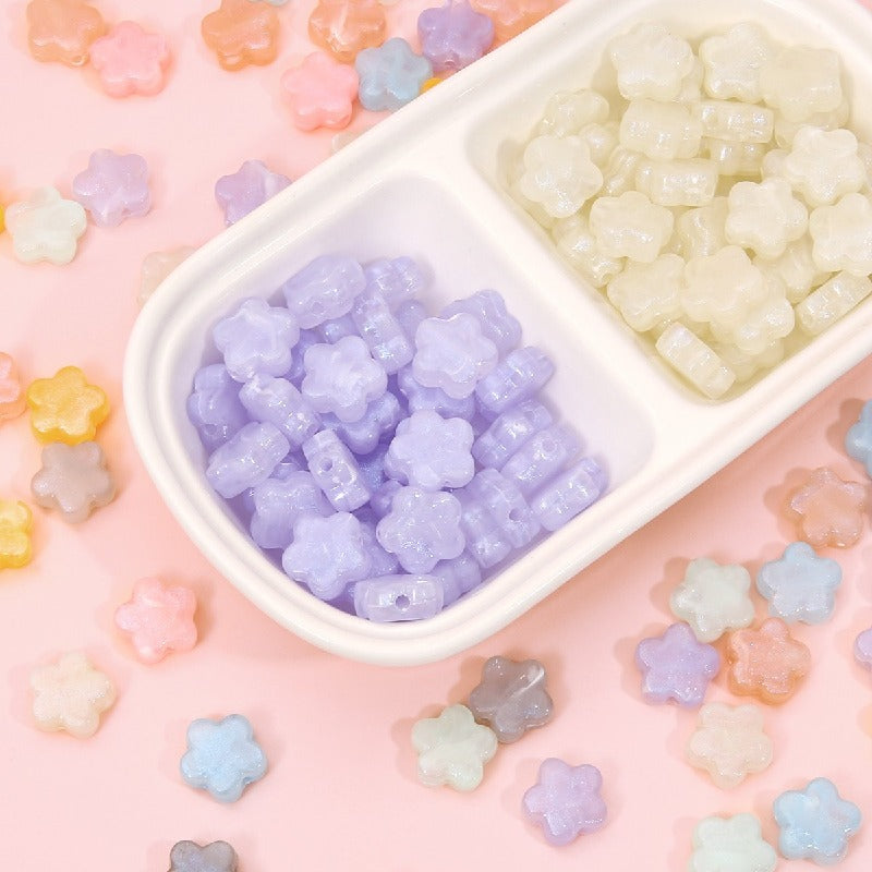 Pearl Flower Acrylic Beads 15mm Pastel Colors 20pcs 2