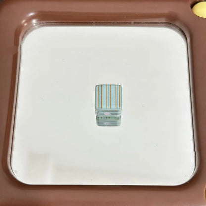 Striped Square Acrylic Beads 14mm Light Pastel Colors 10pcs 7