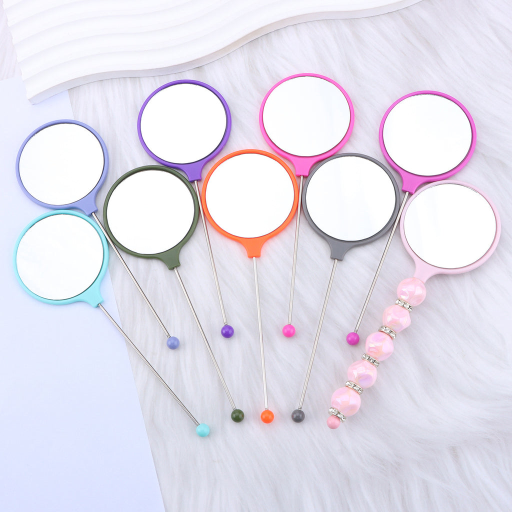 Beadable Mirrors Mini Handheld Round