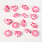 Breast Cancer Awareness 3D Silicone Focal Beads Pink Ribbon 20pcs 4