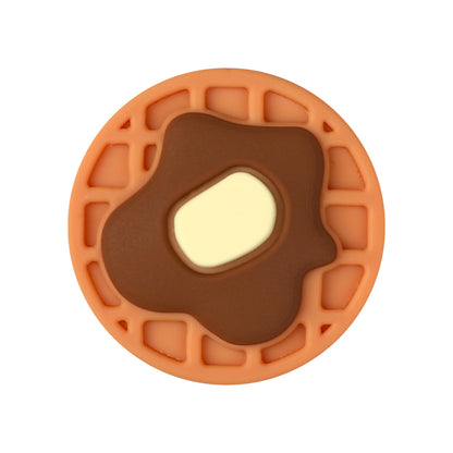 Silicone Focal Beads Vanilla Flavored Waffles Round and Heart Shapes 20pcs 12