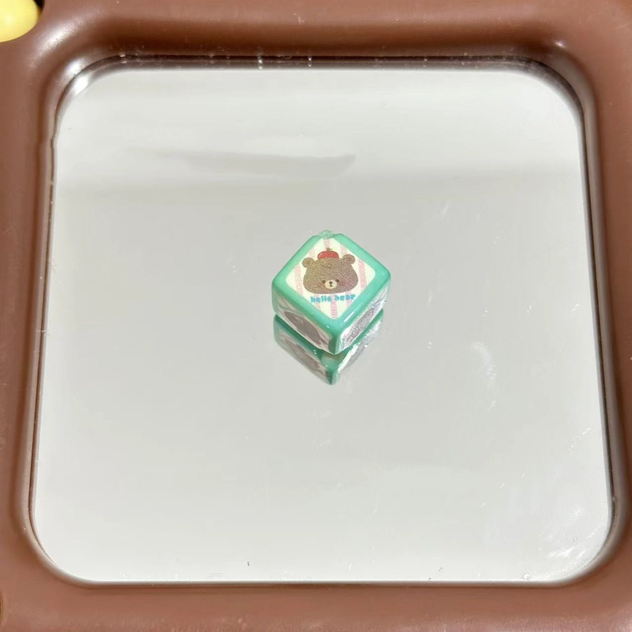 Cartoon Animal Pattern Acrylic Square Beads 14mm Diagonal Hole 10pcs 6