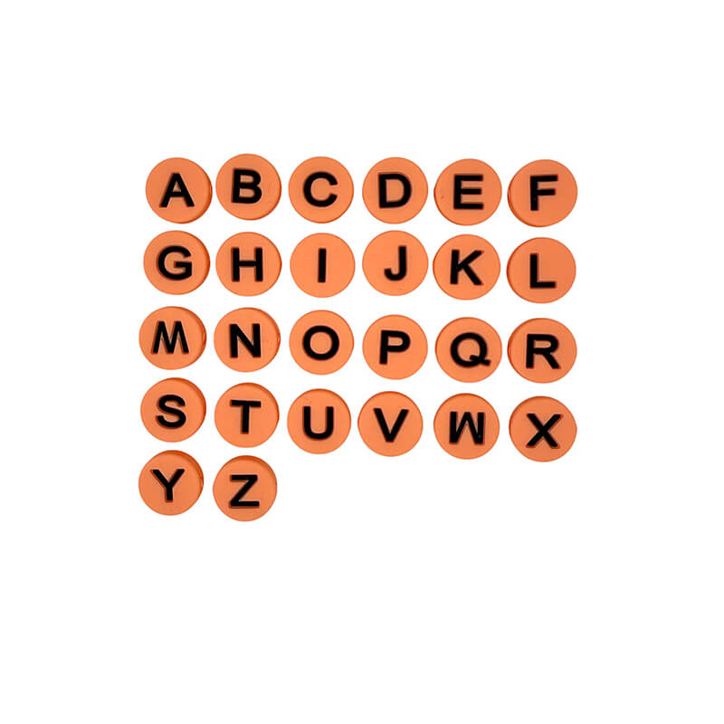 15mm Silicone Letter Beads Flat 7 Color Alphabet Mix A-Z 26pcs 3