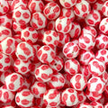 15mm Silicone Beads Red Heart Apple Print 50pcs