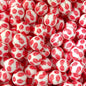 15mm Silicone Beads Red Heart Apple Print 50pcs