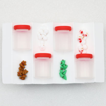 Silicone 3D Christmas Focal Beads Christmas Big Bottle 20pcs