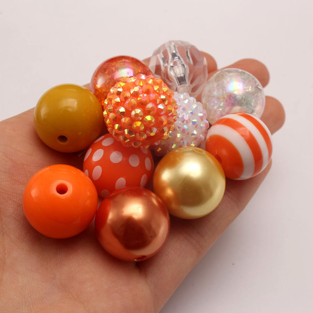 Bubblegum Beads 20mm Orange Yellow Gold Chunky Mix 50pcs 4