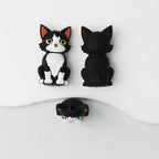 3D Cute Sitting Cat Yellow Eye Silicone Focal Beads 20pcs