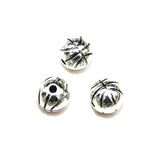 Round Metal Beads 10mm Antique Silver Basketball Design 50pcs