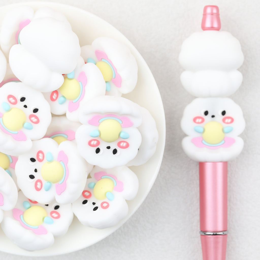  3D Cute Pearl Shells Silicone Focal Beads 20Pcs
