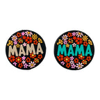 Silicone Focal Beads Mama Retro Floral Surround Text 20pcs
