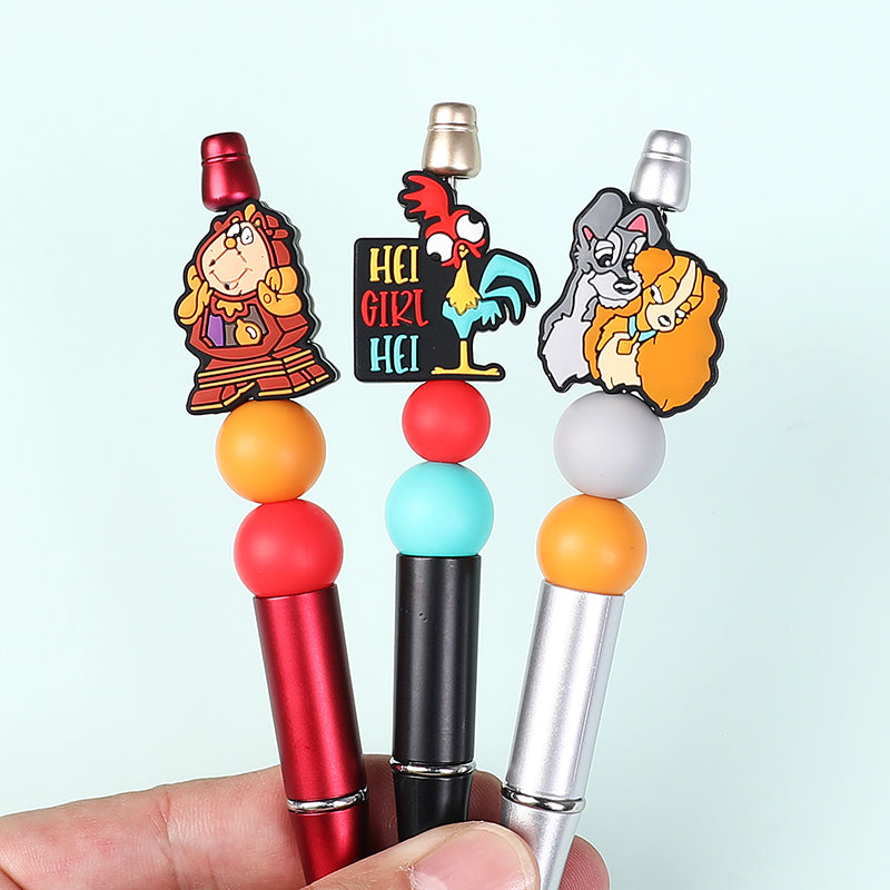Silicone Focal Beads Disney Aladdin Characters With Stars 20pcs 9