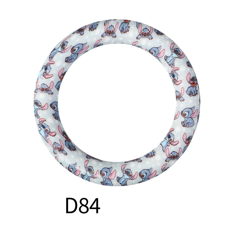 15mm Silicone Beads Disney Character Mix Mickey Stitch Winnie 50pcs 14