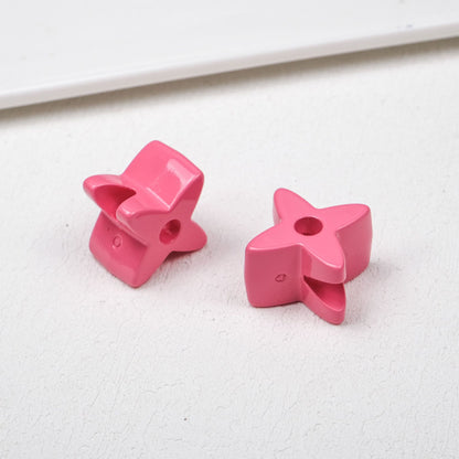 Glossy Clover Shaped Acrylic Beads 25x24x14mm Hole 6mm 20pcs 9