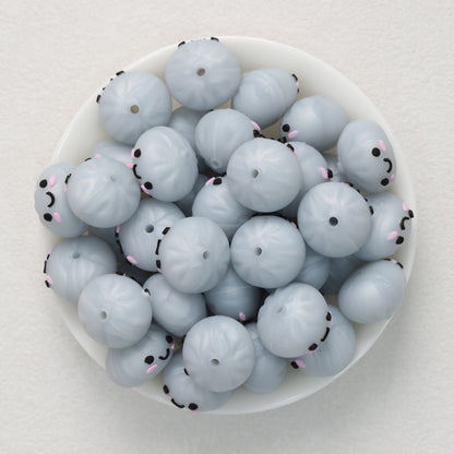 Cute 3D Smiling Dumpling Silicone Focal Beads 20pcs 5