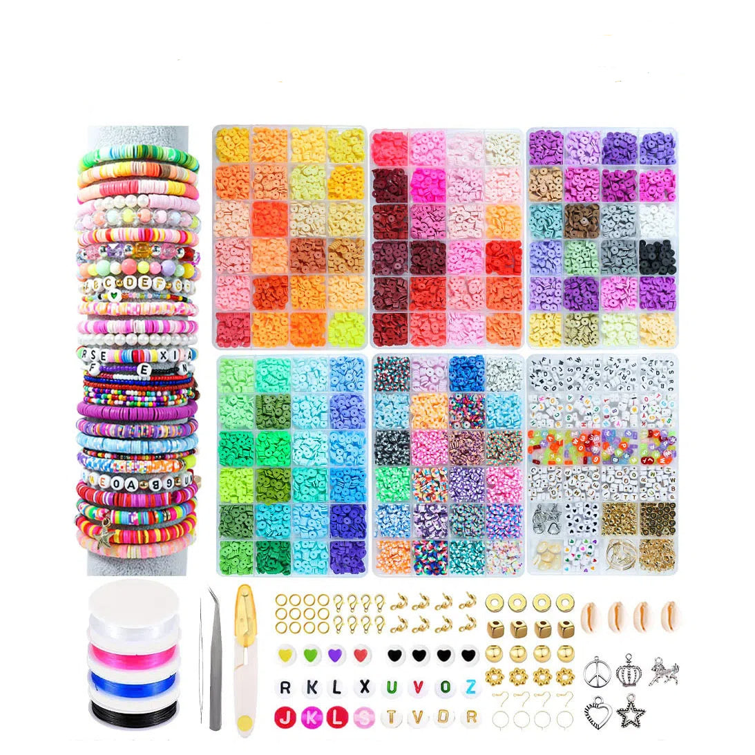 Heishi Clay Beads 6mm Polymer Colorful Matte Doughnut 1 Strand 18