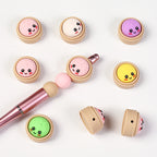 Smiling 3D Dumplings Silicone Focal Beads with Steamer 20pcs 5