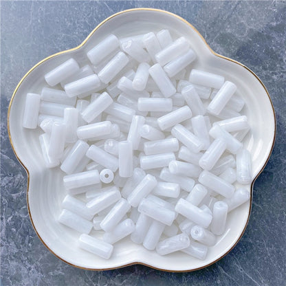 Acrylic Tube Beads 8x20mm Pastel Marbled Soft Glow 10pcs 9