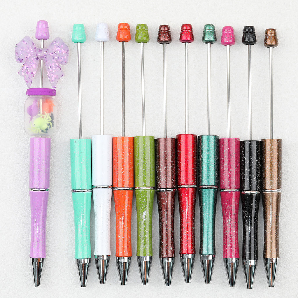 Glitter Plastic Beadable Pens