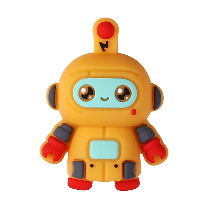 Silicone 3D Focal Beads Love Robot Holding Heart 20pcs 14