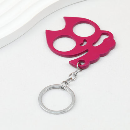 Cat Shaped Self Defense Keychain Survival Finger Clasp Compact