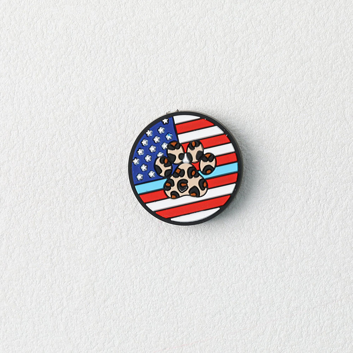 Independence Day Patriotic Silicone Focal Beads Paw US Flag 20pcs