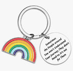 Rainbow Keychain Stainless Steel Arched Colorful Charm Inspirational