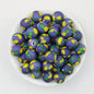 15mm Fruit Pattern Printed Silicone Round Beads 50pcs - Pineapple