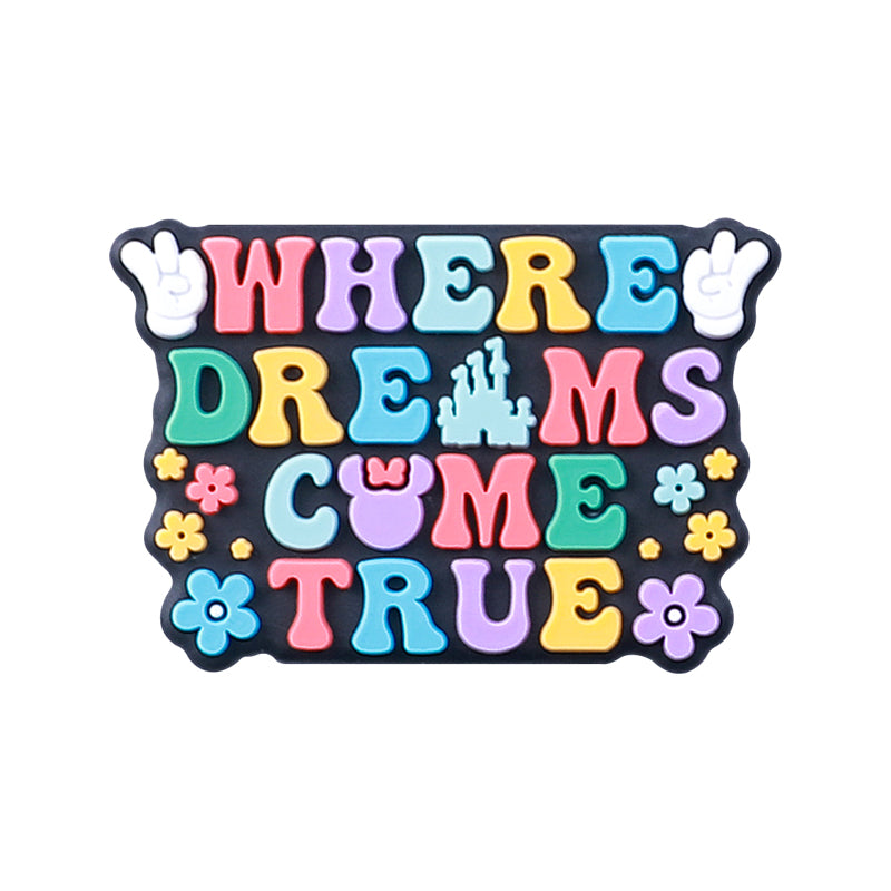 Silicone Focal Beads Dreams With Printed Text 20pcs 7