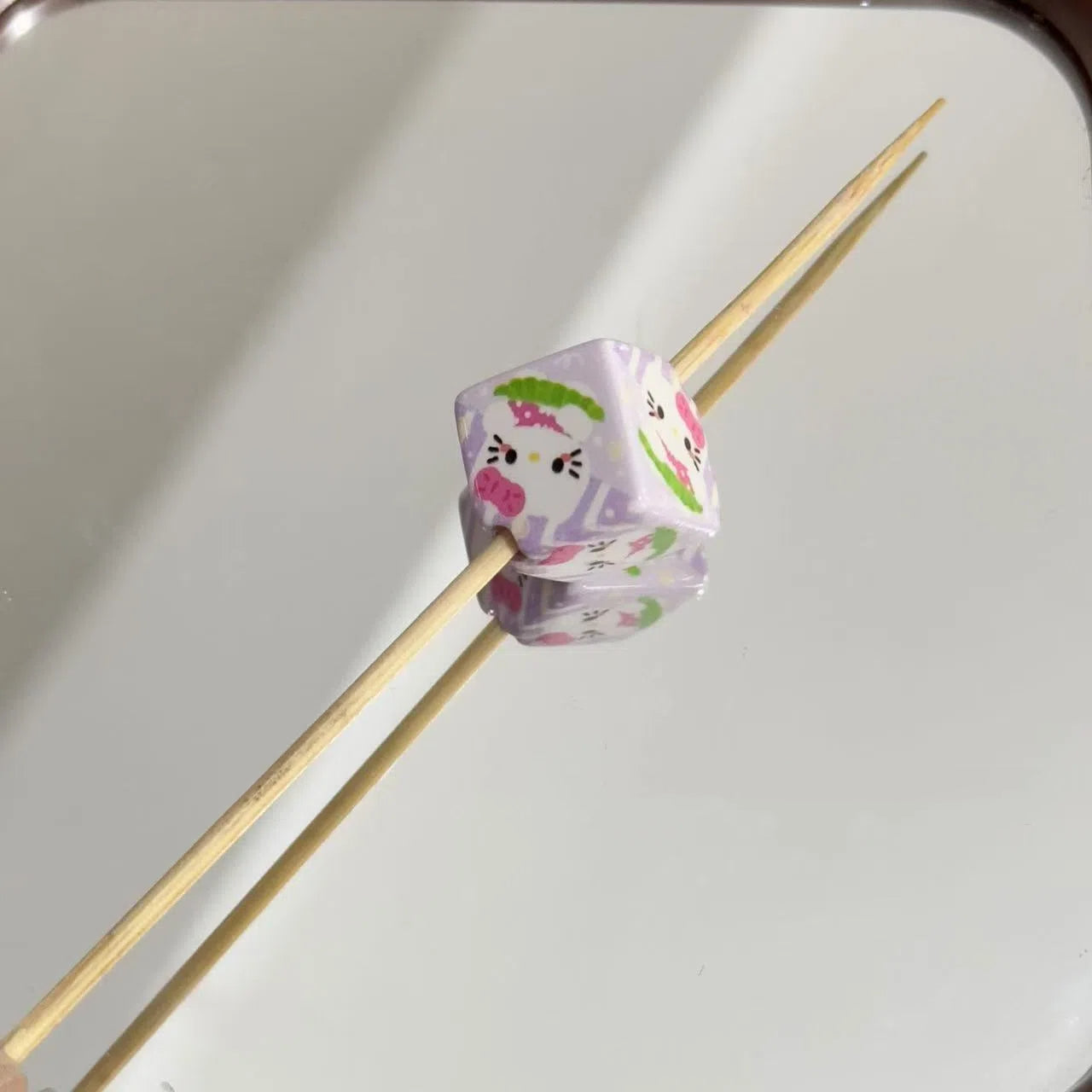 Hello Kitty Acrylic Square Beads 14mm Diagonal-hole Pastel 10pcs 5