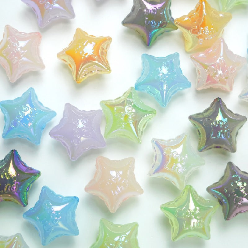 UV Finish Jelly Five-Pointed Star Acrylic Beads 25x16mm 50pcs 2