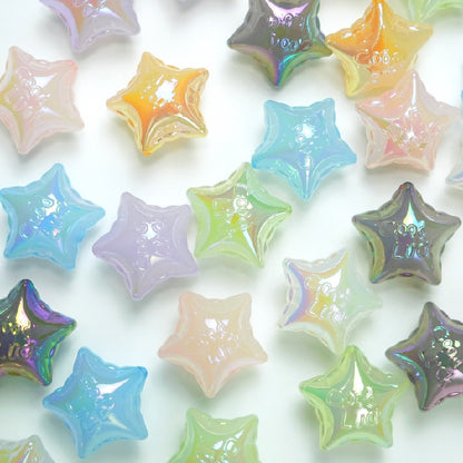 UV Finish Jelly Five-Pointed Star Acrylic Beads 25x16mm 50pcs 2