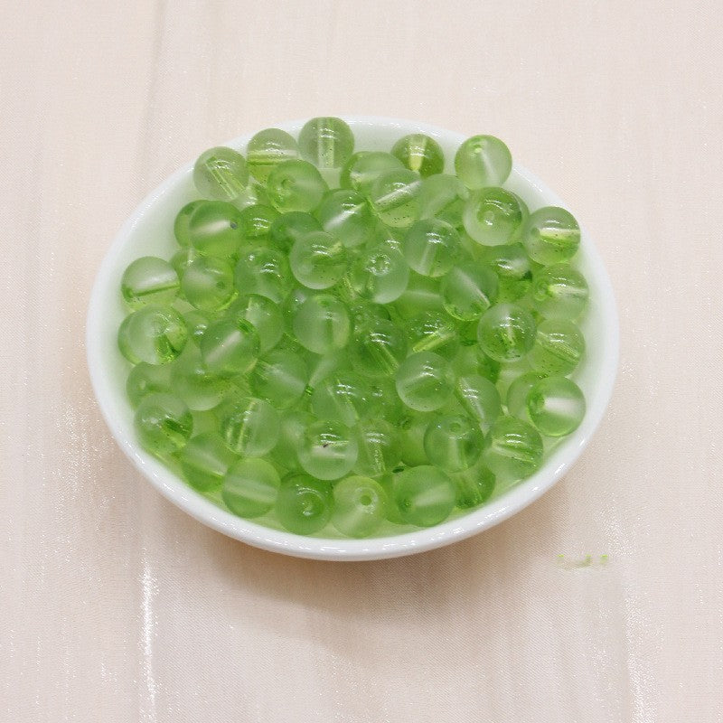 Frosted Glass Beads 8mm Soft Translucent Pastel Colors 50pcs 9