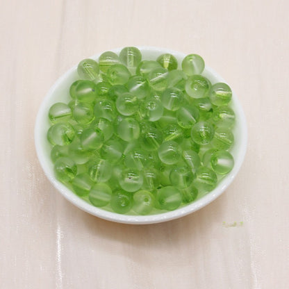 Frosted Glass Beads 8mm Soft Translucent Pastel Colors 50pcs 9