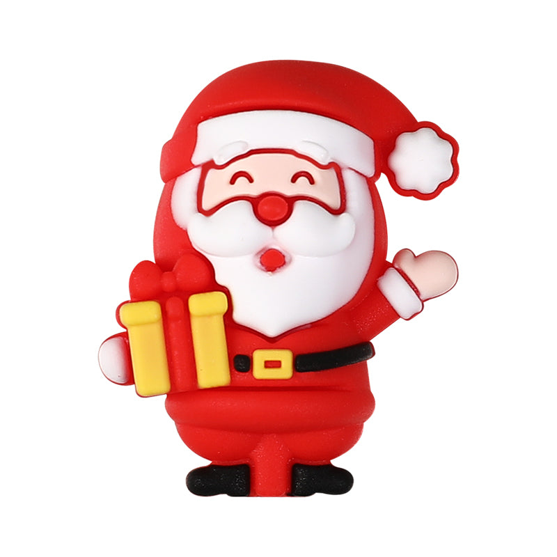 Silicone 3D Focal Beads Christmas Gingerbread Man Santa Claus Gift 20pcs 15