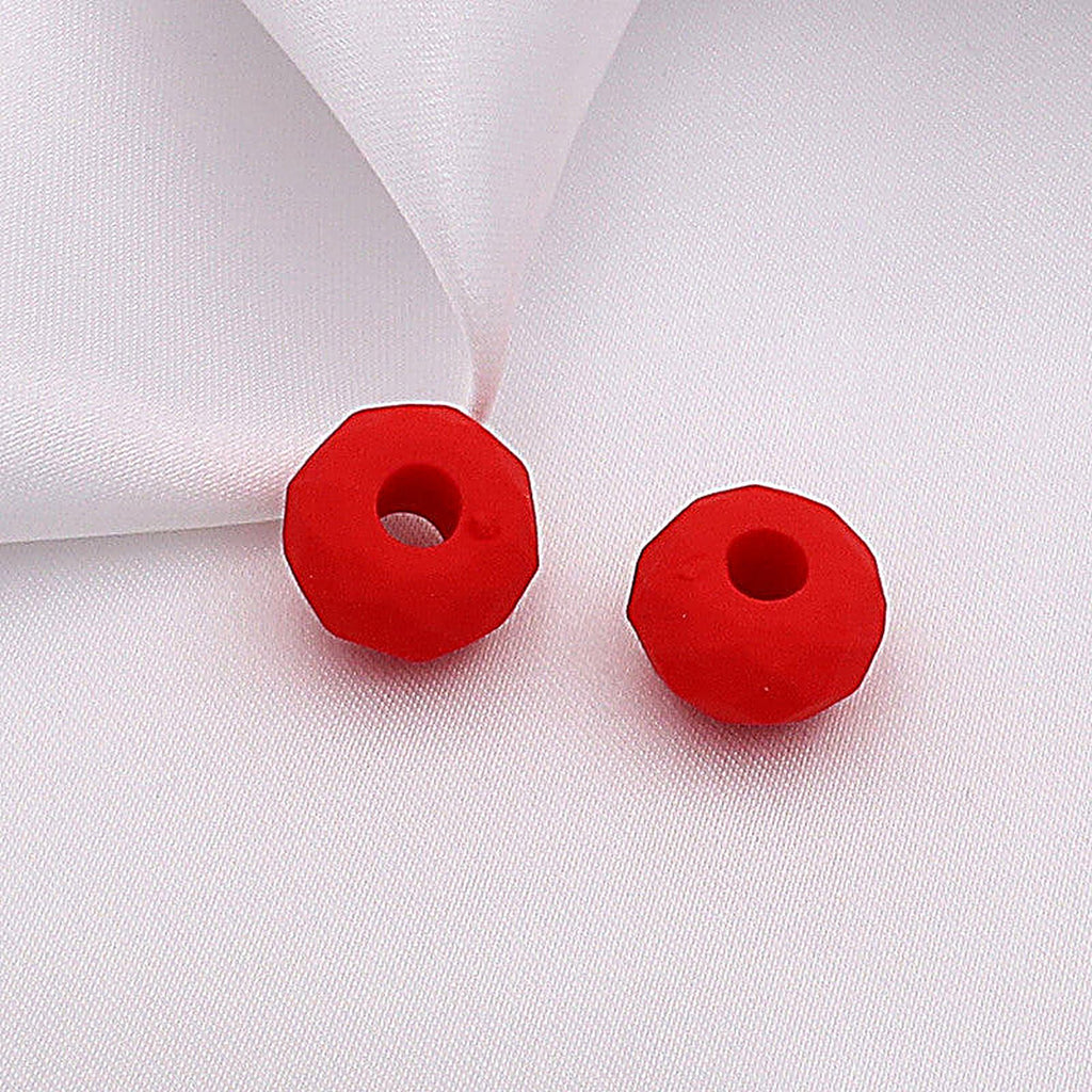 Acrylic Faceted Spacer Beads 14mm Rubberized Finish 40pcs - red