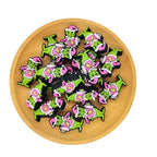Silicone Focal Beads Christmas Grinch Holding Pink Water Bottles 2